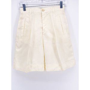 SUGAR PRODUCTS PARIS Ivory Linen Bermuda Shorts~FR36/US2/XS